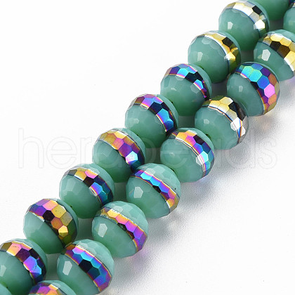 Electroplate Opaque Solid Color Glass Beads Strands EGLA-N006-031-B02-1