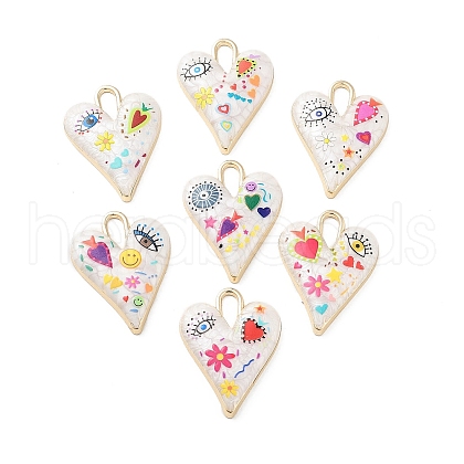 Rack Plating Alloy Enamel Pendants X-FIND-C050-09G-1