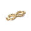 Brass Micro Pave Clear Cubic Zirconia Connector Charms KK-Q044-01A-G-2