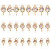 SUPERFINDINGS 24Pcs 3 Styles Brass Pave Clear Cubic Zirconia Connector Charms KK-FH0006-33-1