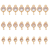 SUPERFINDINGS 24Pcs 3 Styles Brass Pave Clear Cubic Zirconia Connector Charms KK-FH0006-33-1