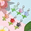 Flower Transparent Acrylic & Glass Pendant Decorations HJEW-JM03272-01-1