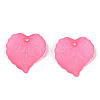 Transparent Frosted Acrylic Leaf Charms FACR-ZX003-01D-3
