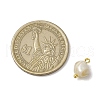 Natural Trochus Shell Nuggets Charms with Brass Loops PALLOY-JF03586-01-3