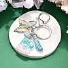 26Pcs Transparent Epoxy Resin & Transparent Acrylic & Faux Suede Tassel Keychain KEYC-JKC01202-02-1