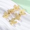 Textured Butterfly Brass Stud Earrings EJEW-R025-26G-3
