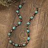 Skull Dyed Synthetic Turquoise & Coconut Heishi Beaded Necklaces for Men FS-WGB0857-01-2