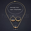 Bohemian Style Brass Colorful Cubic Zirconia Round Beaded Pendant Necklaces & Hoop Earrings Sets FS-WG846E9-01-4