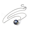 304 Stainless Steel Glass Space Pendant Necklaces NJEW-JN05192-02-4