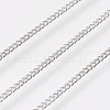Long-Lasting Plated Brass Curb Chain Necklaces NJEW-K112-07P-NF-2