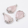 Valentine Gifts Idea for Guys Natural Rose Quartz Pendants G-Q689-10-1