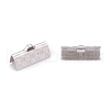 Tarnish Resistant 304 Stainless Steel Ribbon Crimp Ends STAS-P249-27C-P-2