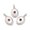 Brass Pave Cubic Zirconia Pendants KK-I703-08P-02-2
