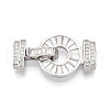 925 Sterling Silver Micro Pave Clear Cubic Zirconia Fold Over Clasps STER-T008-08P-1