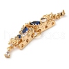 Brass Micro Pave Cubic Zirconia Slide Charms KK-G503-37G-02-2
