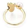 Mother's Day Jewellery Natural Pearl Open Cuff  Ring with Msilver-Lipped Pearl Oyster PEAR-N022-C09-3
