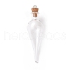 Teardrop Glass Cork Bottle Big Pendants X-AJEW-A041-01C-2