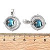 Brass Micro Pave Cubic Zirconia with Glass Pendants KK-Z103-03P-3