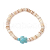 Natural Cultured Freshwater Pearl and Synthetic Turquoise Beads Stretch Bracelets BJEW-JB11876-01-2