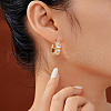 Stainless Steel Crystal Cubic Zirconia Square Hoop Earrings II4770-2-2