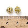 6mm Brass Crystal Rhinestone Beads KK-S519-01A-02G-3