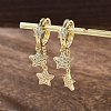 Brass Micro Pave Clear Cubic Zirconia Huggie Hoop Earrings EJEW-K083-43G-4