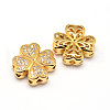 Clover Brass Micro Pave Cubic Zirconia Beads ZIRC-E010-10G-1