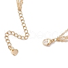 Leaf 304 Stainless Steel Multi Layered Link ChainToe Ring Anklets for Women AJEW-AN00666-5