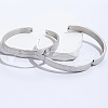 Non-Tarnish 2Pcs 2 Style Stainless Steel Hinged Bangles for Women QR1999-2-3