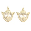 Brass Pave Cubic Zirconia Pendants KK-U009-10A-G-1