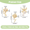 DICOSMETIC 12Pcs 6 Styles Brass Micro Pave Cubic Zirconia Pendants KK-DC0003-30-2