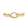 Teardrop Rack Plating Brass Fold Over Clasps KK-S508-18G-1