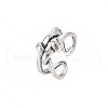 Cross Knot Open Cuff Ring RJEW-S038-210-3
