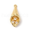 Brass Pave Clear Cubic Zirconia Pendants KK-V016-07G-1