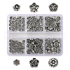 120Pcs 6 Style Tibetan Style Alloy Flower Beads TIBE-YW0001-26-1
