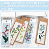 DIY Flower Pattern Paper Bookmark Embroidery Making Kits DIY-WH0304-311-5