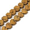 Electroplated Natural Lava Rock Beads Strands G-K388-04B-02-3