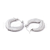 304 Stainless Steel Double Leaf Wrap Hoop Earrings for Women EJEW-G293-23P-2