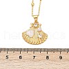 Brass with Cubic Zirconia and Plastic Beads Pendant Necklaces NJEW-Q041-03G-3