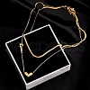 316 Surgical Stainless Steel Double Layer Necklaces NJEW-P324-03A-G-1