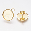 Brass Stud Earring Settings X-KK-G301-01G-2