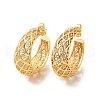 Rack Plating Brass Hollow Out Round Stud Earrings EJEW-F308-01G-1