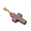8Pcs 8 Colors Wood Pendants PALLOY-JF03999-5