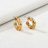 Cubic Zirconia C-shape Stud Earrings JE944A-2