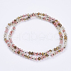 Natural Watermelon Skin Beaded Multi-use Necklaces/Wrap Bracelets NJEW-K095-B07-2