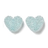 Drusy Heart Resin Rhinestone Beads RESI-C038-01-2