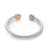 304 Stainless Steel Cuff Bangles BJEW-L642-22B-2