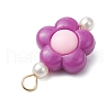 Two Tone Opaque Acrylic Beads with 304 Stainless Steel Flat Head Pins Pendants PALLOY-JF03483-01-5