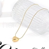 304 Stainless Steel Heart Pendant Round Snake Chain Necklaces for Women NJEW-B122-01G-02-2
