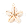 Natural Mixed Cowrie Shell Pendants PALLOY-JF03859-01-2